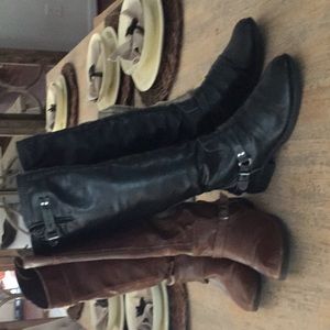 Brown and Black Boots